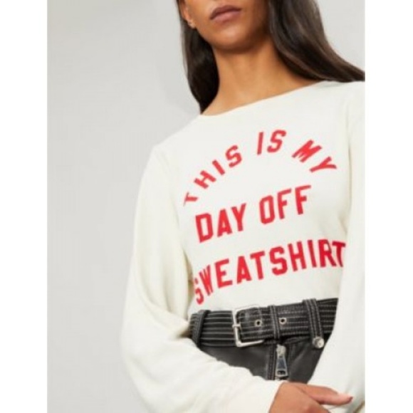 Wildfox This Is My Day Off Sweatshirt Baggy Jumper - Picture 8 of 8